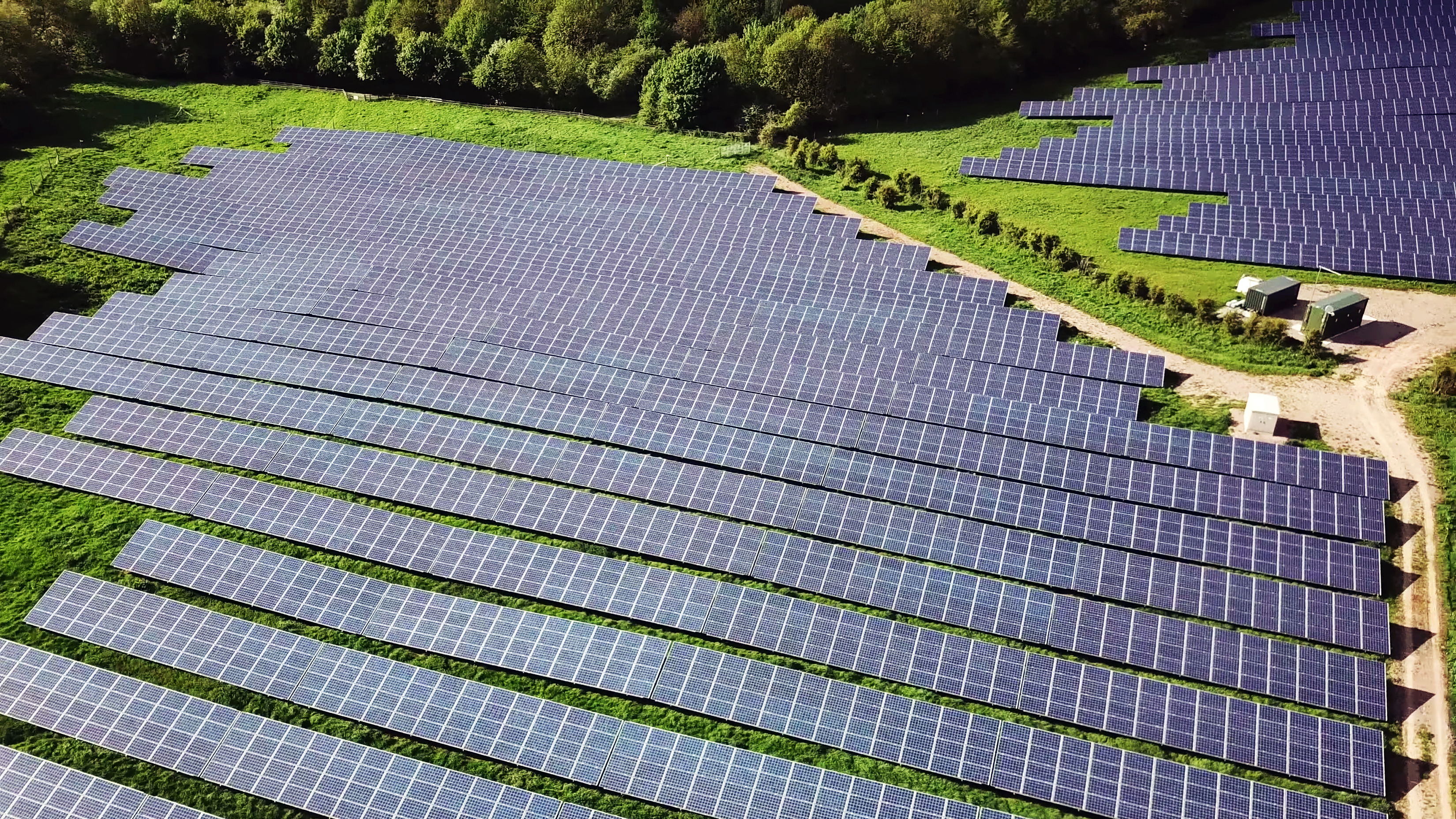 Aerial view of a solar power station