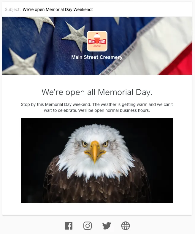 memorial day email