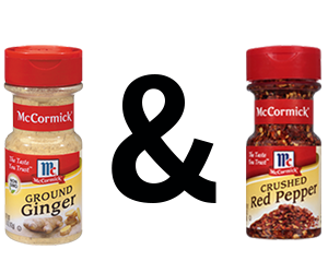 McCormick Ginger, Ground and McCormick Red Pepper, Crushed