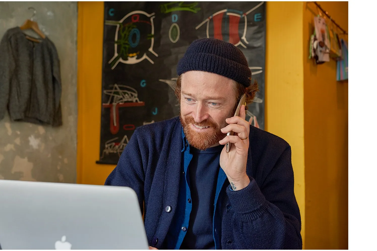 man working on computer