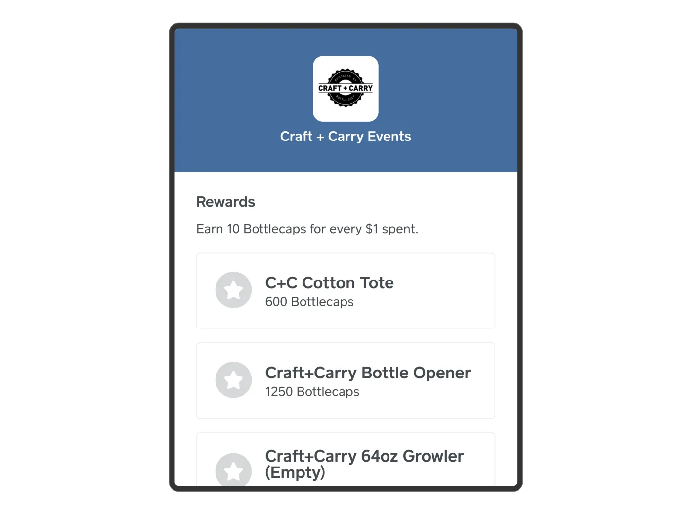 Craft + Carry Loyalty Program