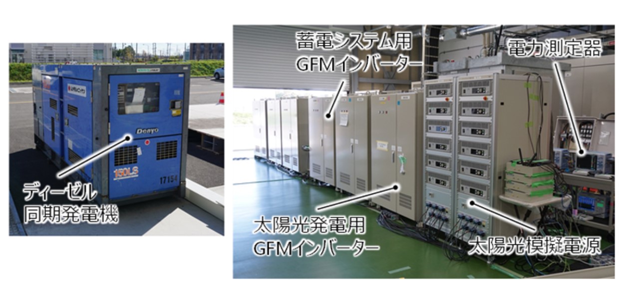 ディーゼル同期発電機と、太陽光発電に適用したGFMインバーターを、独立系統で並列運転
