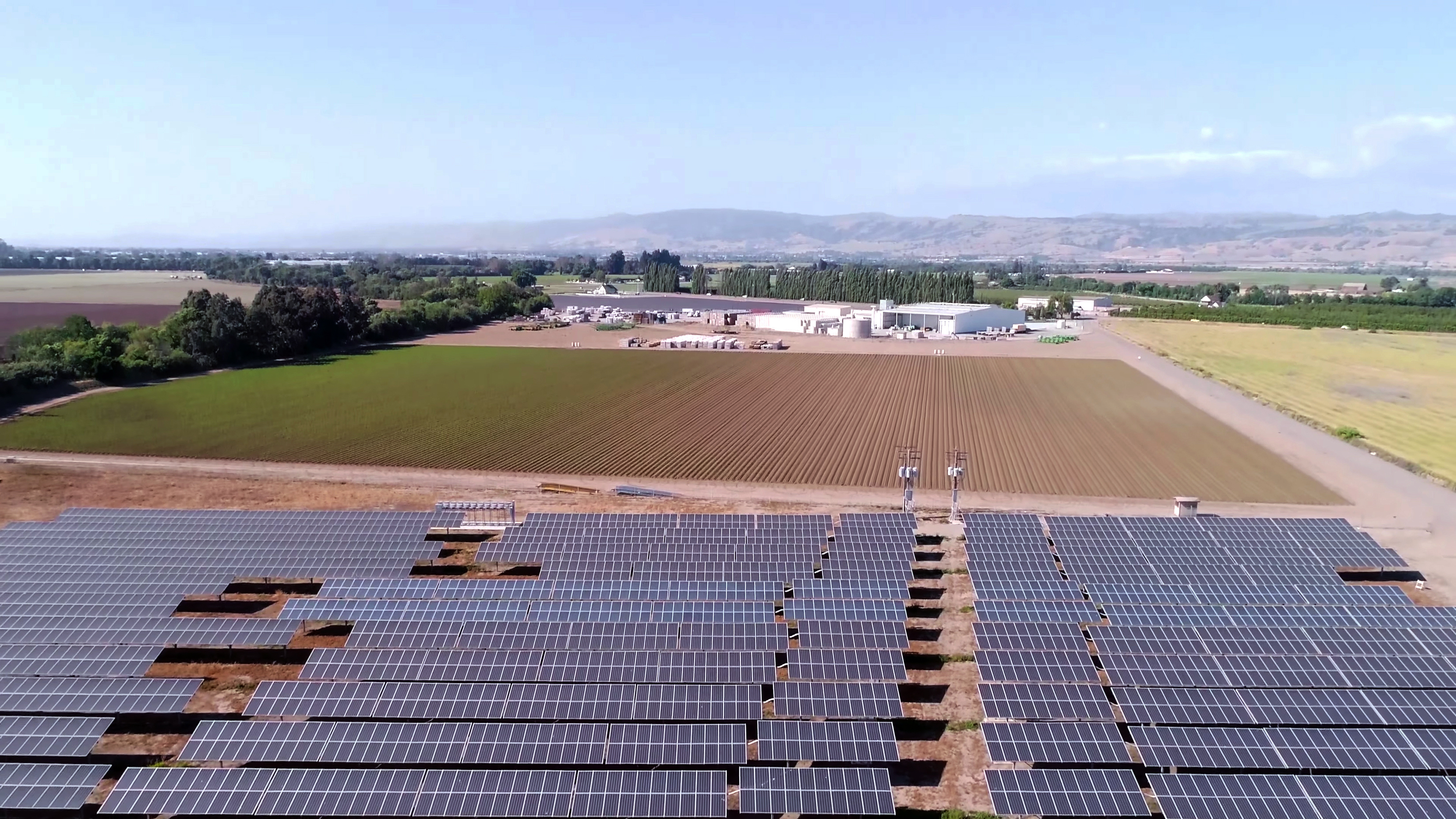 solar panels and agriculture fields