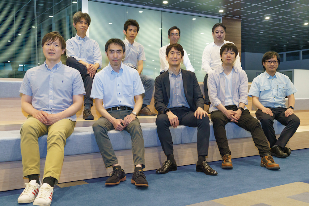 Haruki and his team of AI professionals in the AI Application Department