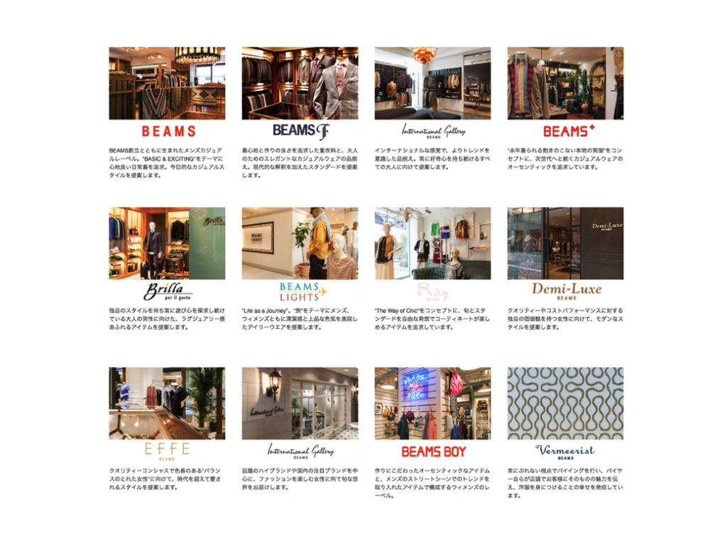 時代とともに多様に展開してきたビームスレーベルは30におよぶ
