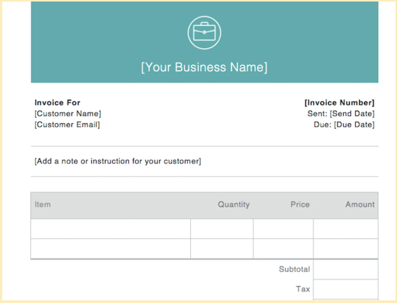 basic blank invoice