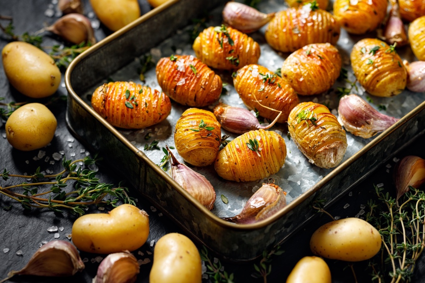 Crispy Layered Rosemary Potatoes - Culinary Ginger