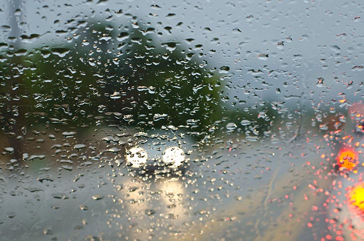 Wet windscreen