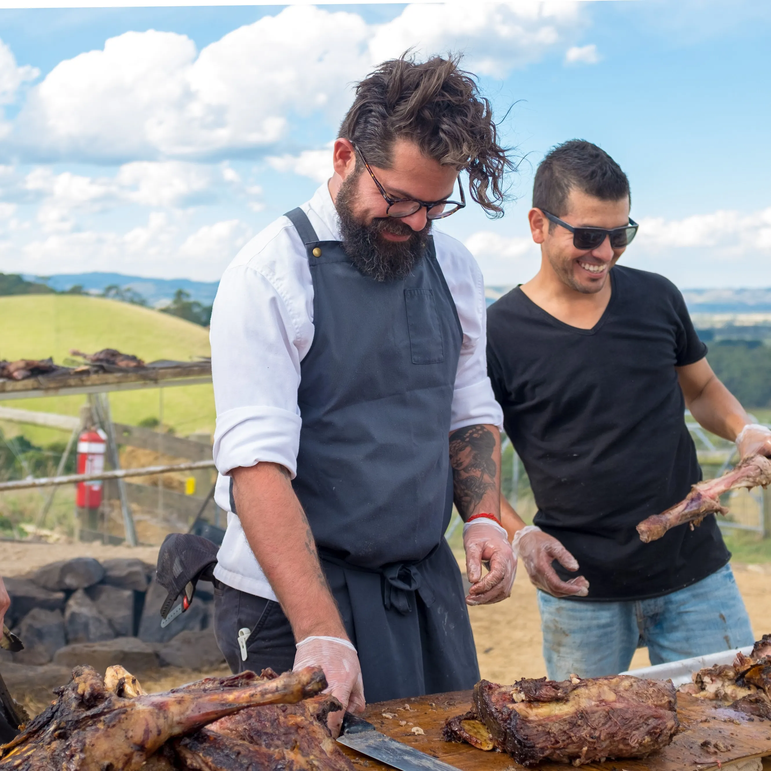 Alejandro Saravia cooking in Gippsland