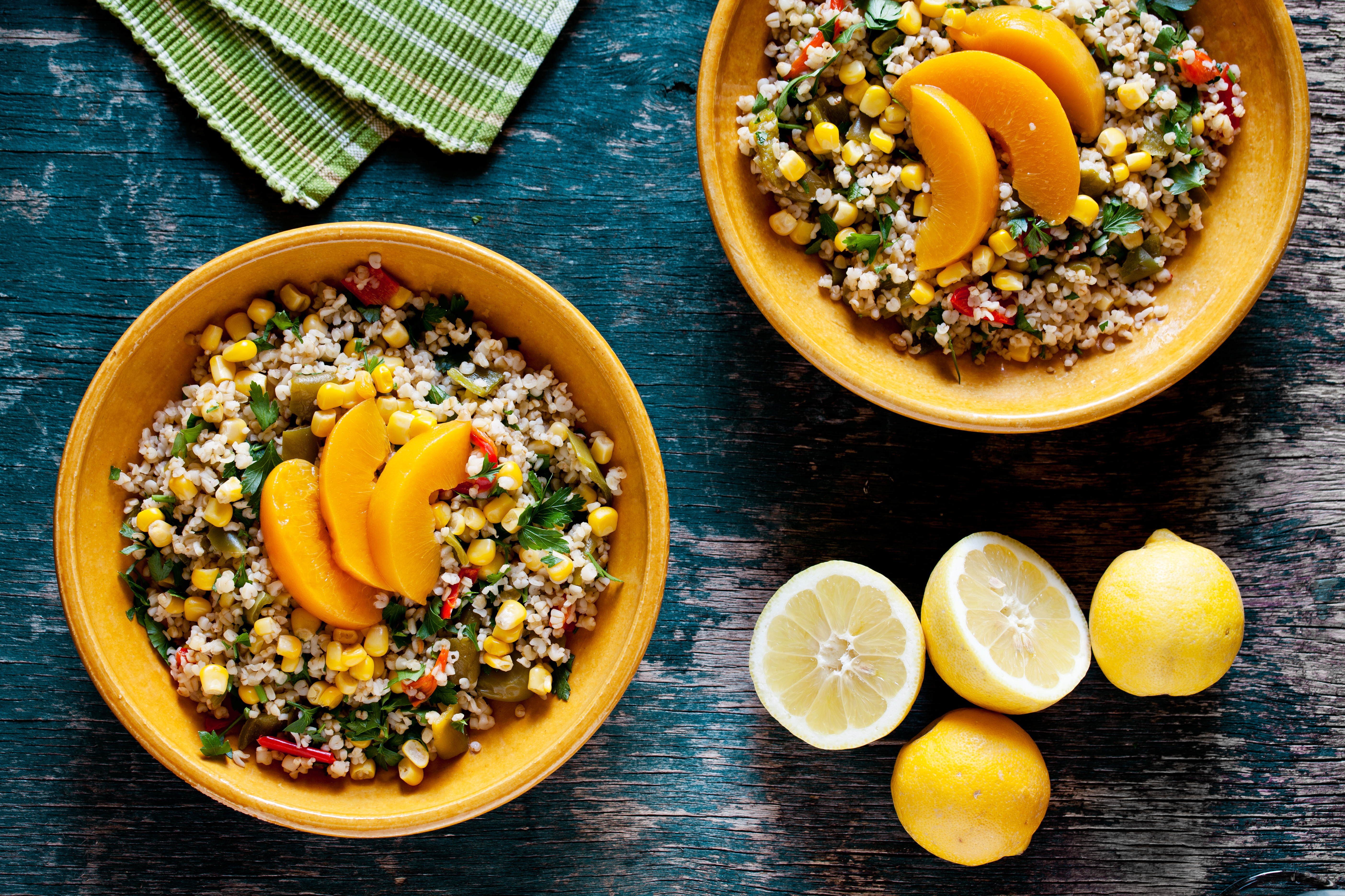 Plates Of Bulgur And Vegetables Salad