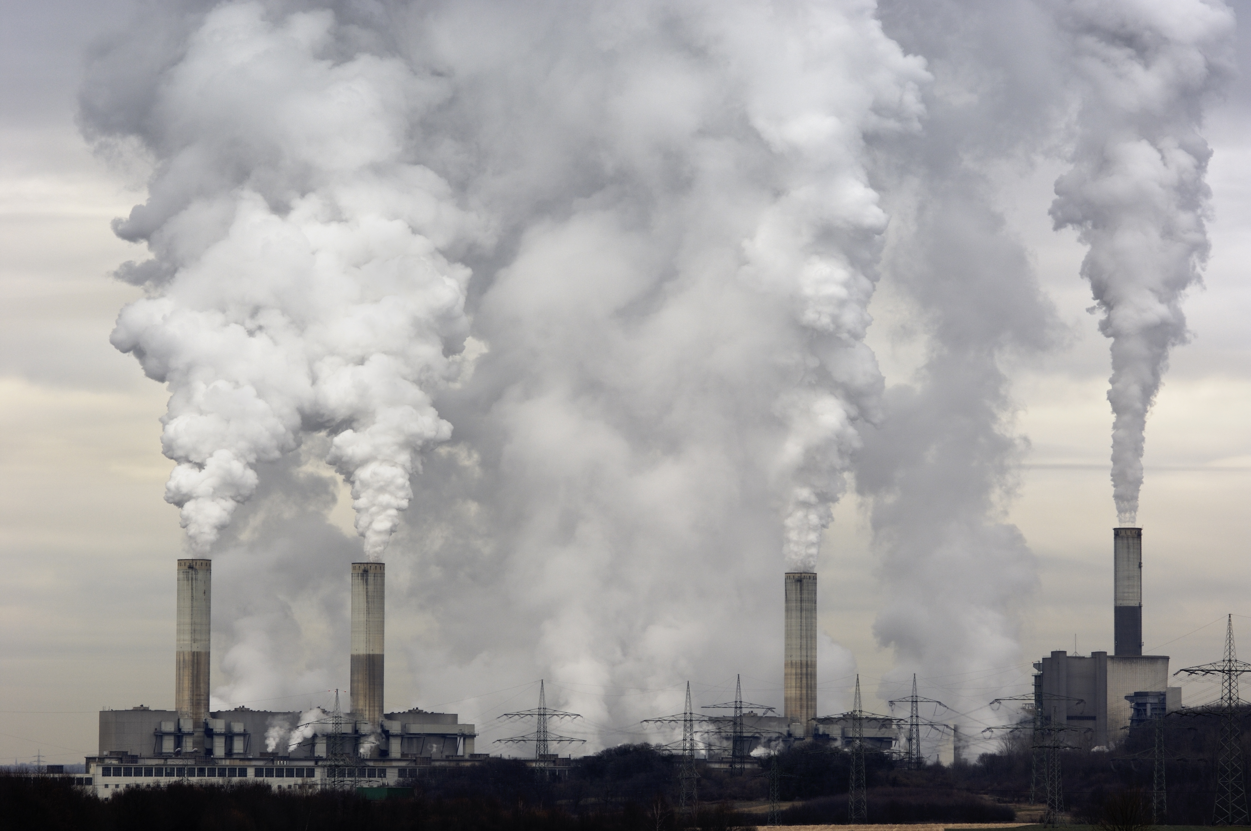 Smokestacks with pollution