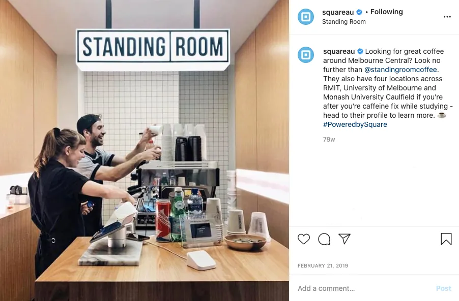 Standing Room Coffee Instagram Post