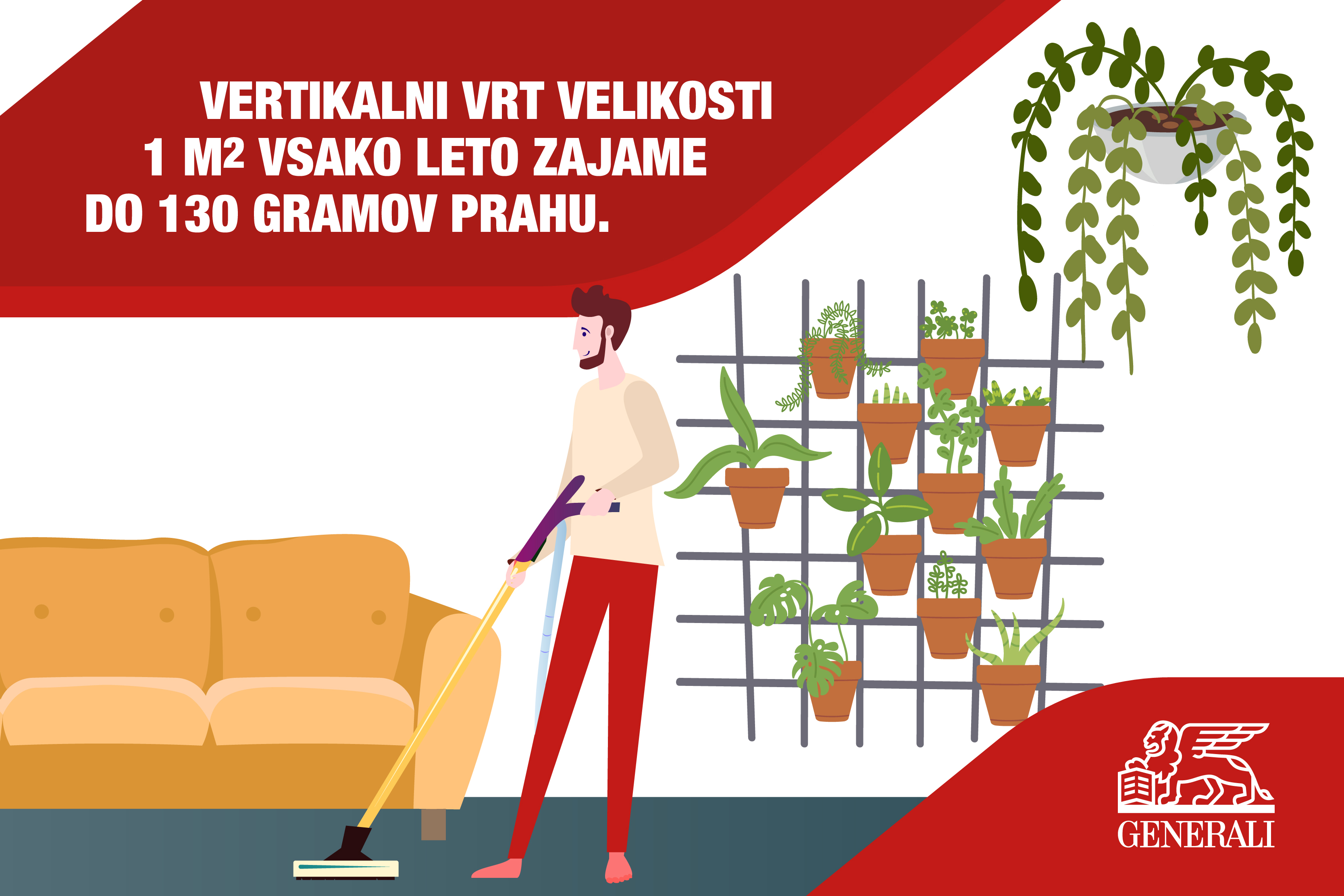 Vertikalni vrt velikosti 1 m2 vsako leto zajame do 130 gramov prahu.