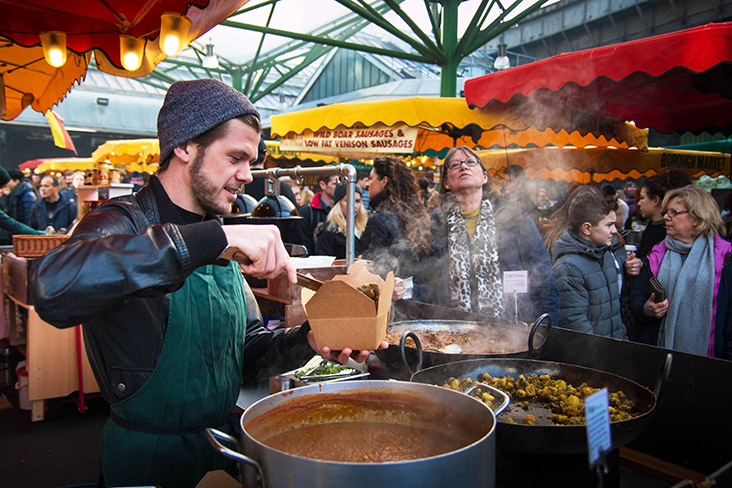 Borough market has lots of lovely street food stalls