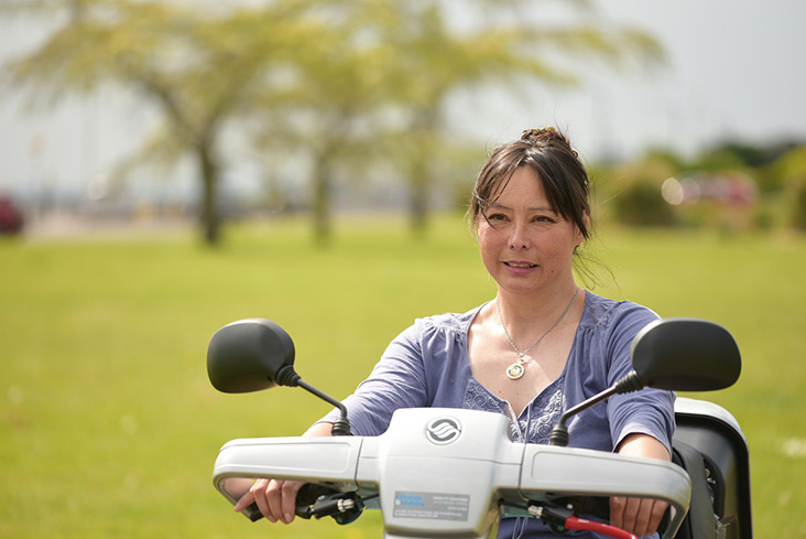 Powered wheelchair user