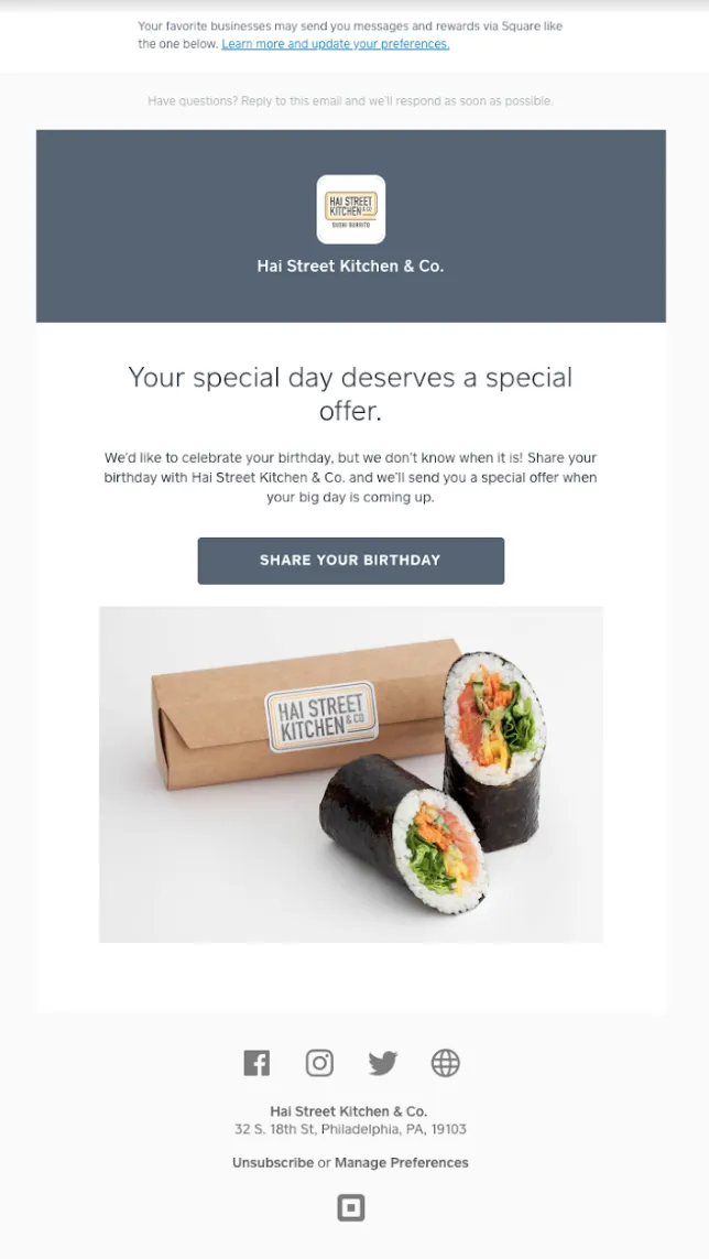 Hai Street Kitchen & Co. Merchant Email