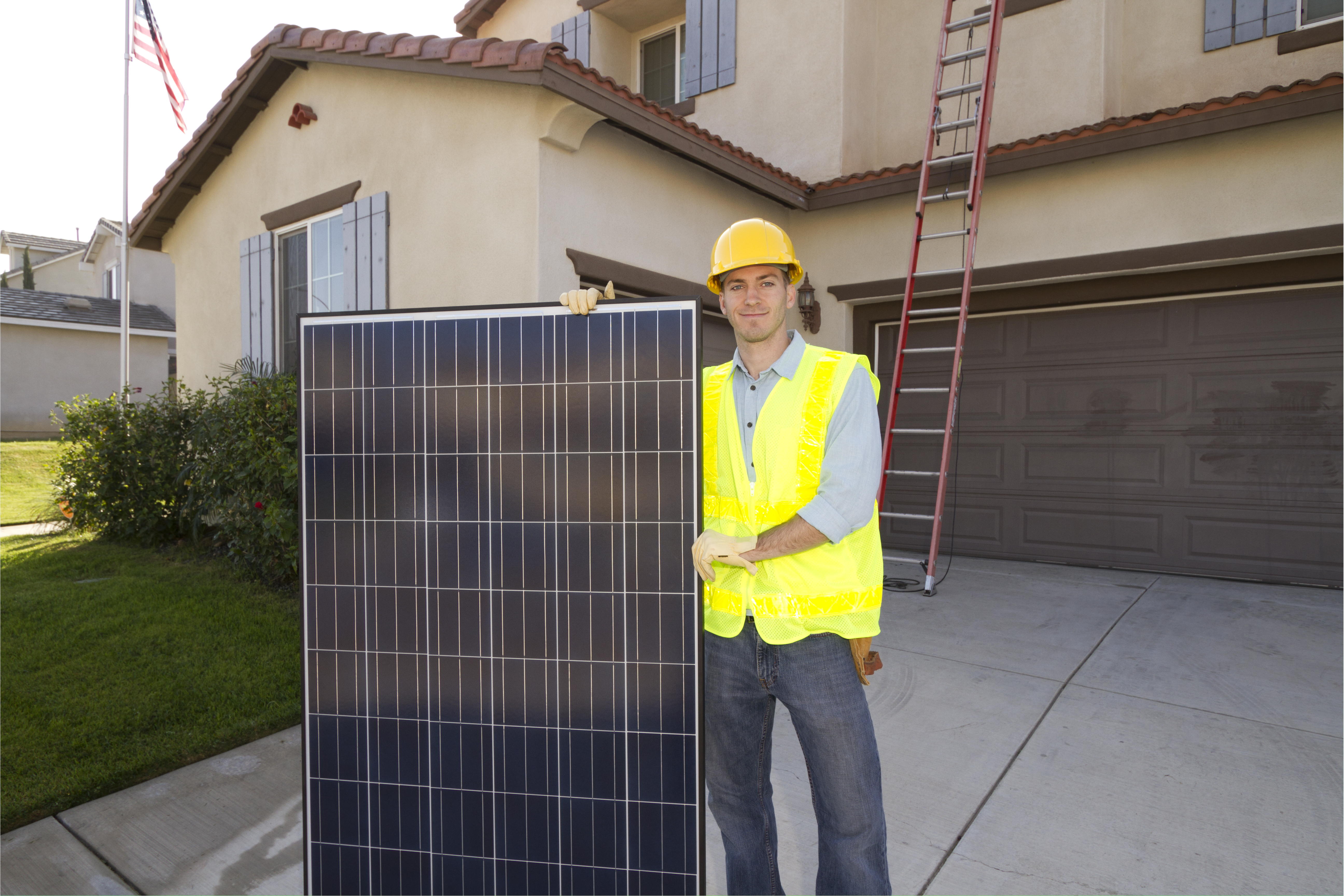 Solar Panel Man Wide Horizontal