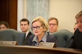Sen. Claire McCaskill (D-MO) speaks to the U.S. Senate about patent trolls in November 2013. Courtesy of Senator Claire McCaskill on Flickr