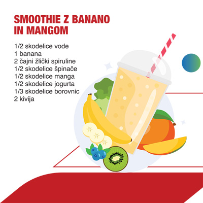 Smootie recept: banana in mango