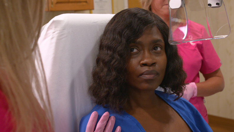 black woman receiving breast care