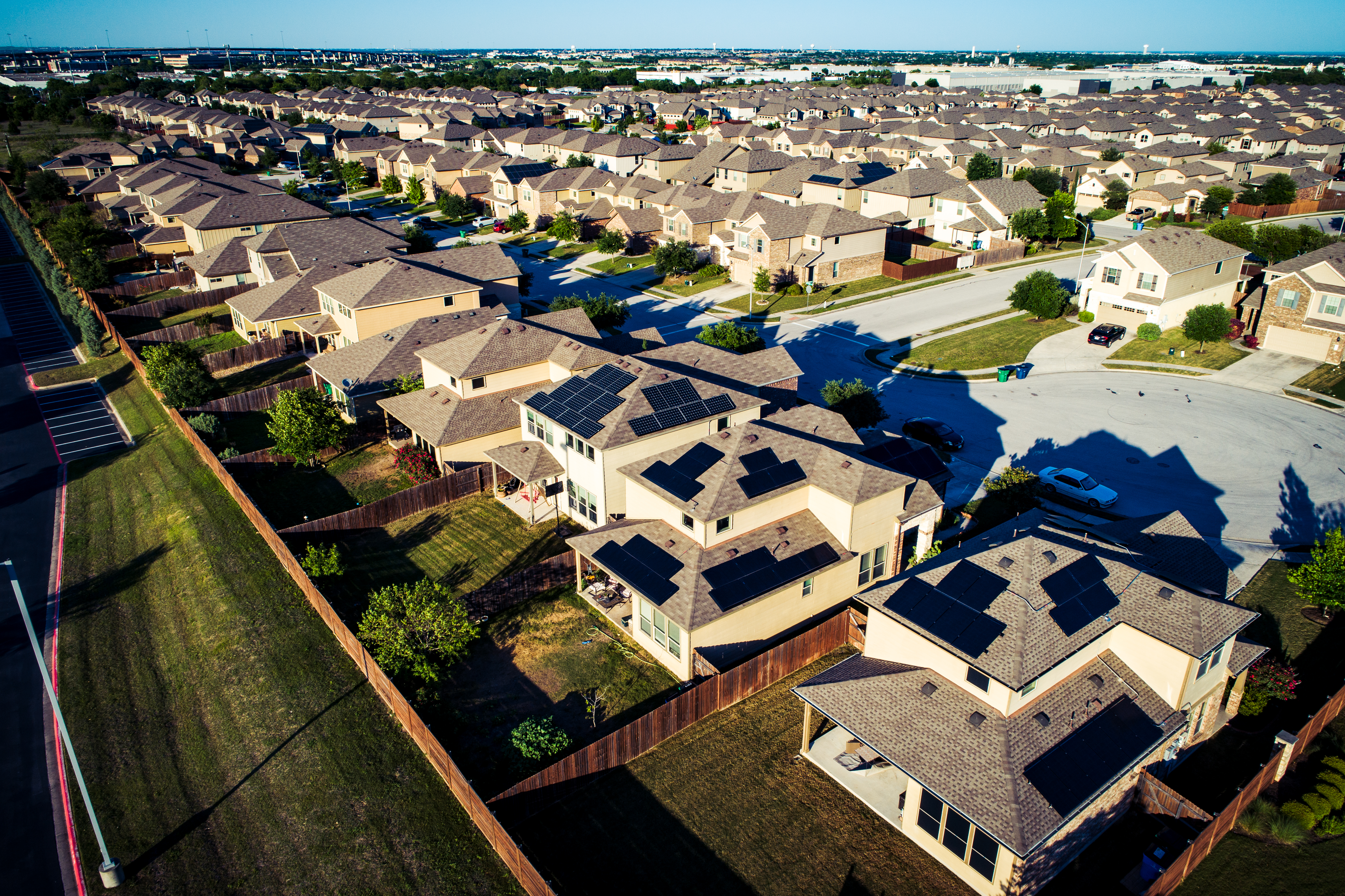 Suburb with Houses with Rooftop Solar