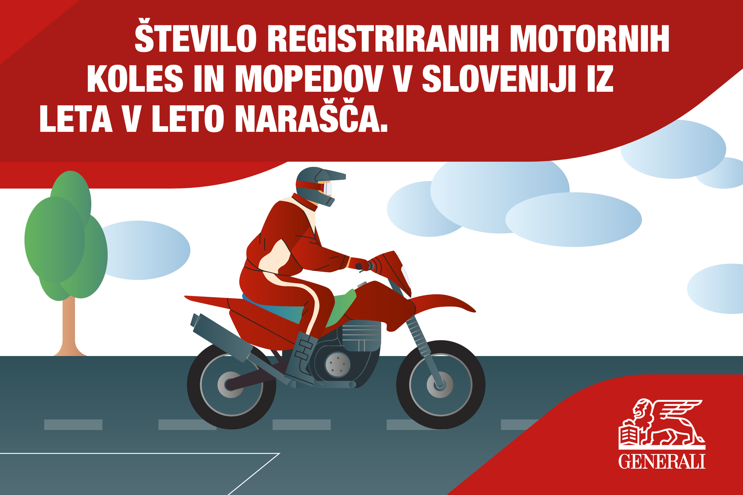 Število registriranih motornih koles in mopedov v Sloveniji iz leta v leto narašča.
