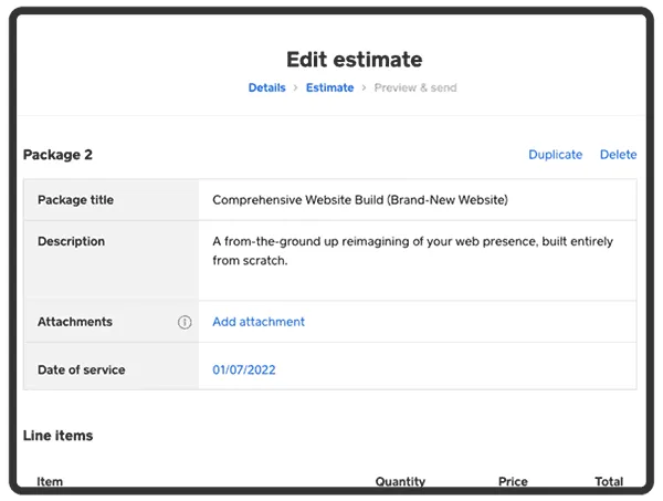 Cost Estimates - Package 2