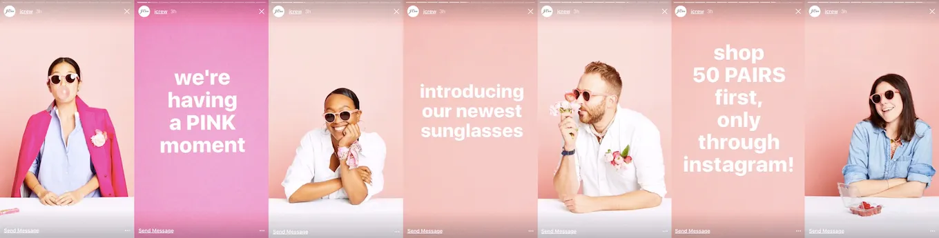 JCrew Instagram Stories
