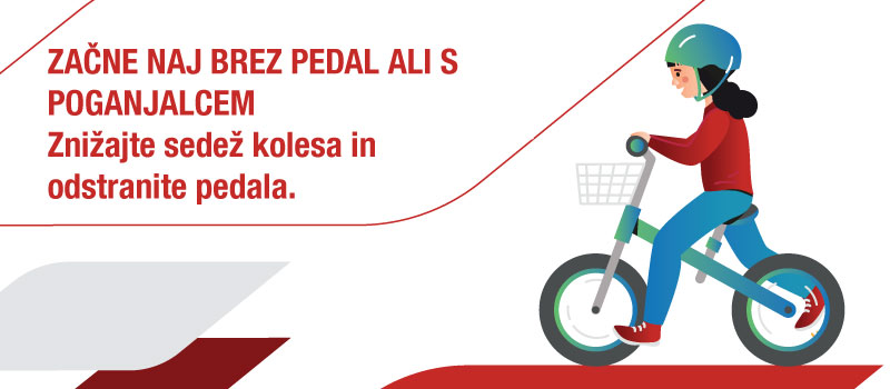 Minigrafika: Znižajte sedež kolesa in odstranite pedala.