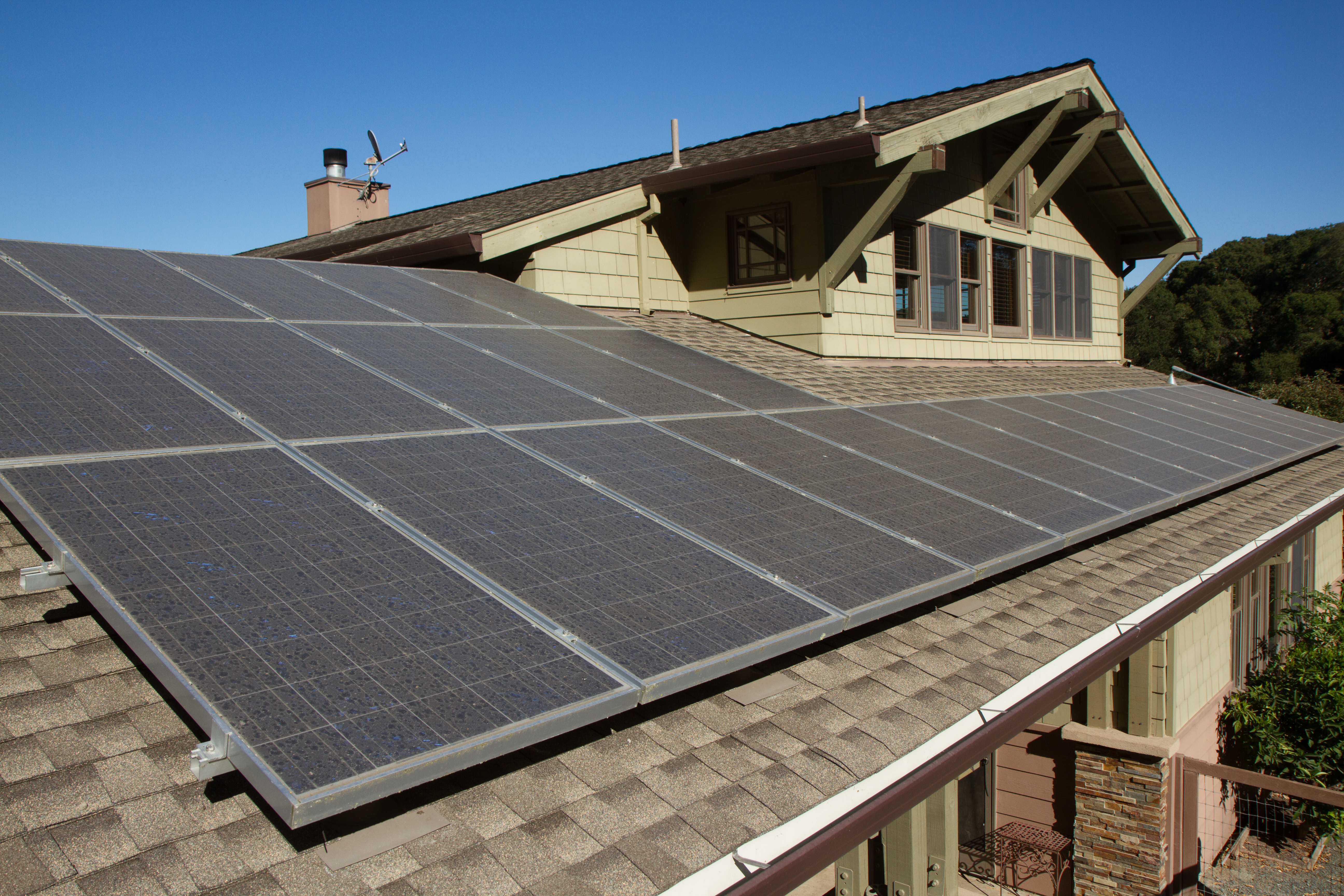 solar panels on roof of house