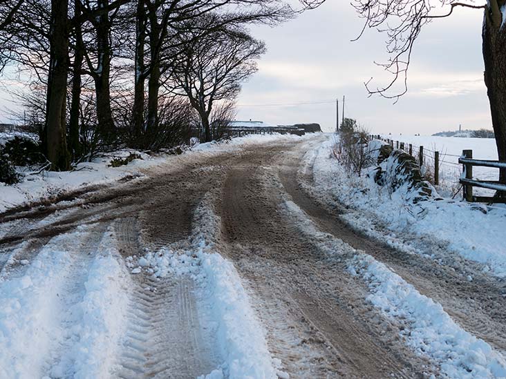 Snowy farm track