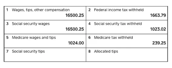 w2 wages and taxes withheld