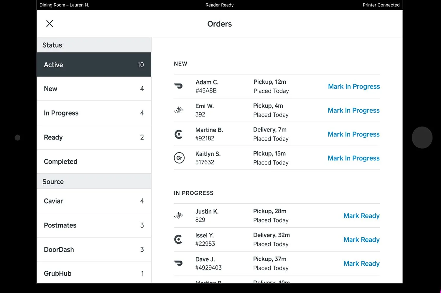 square order integrations screen shot