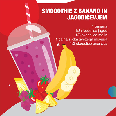 Smoothie z banano in jagodičevjem