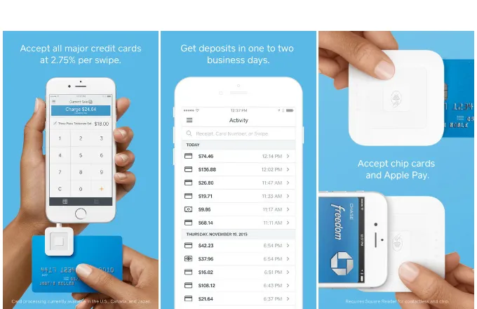 Square's point of sale app screenshot