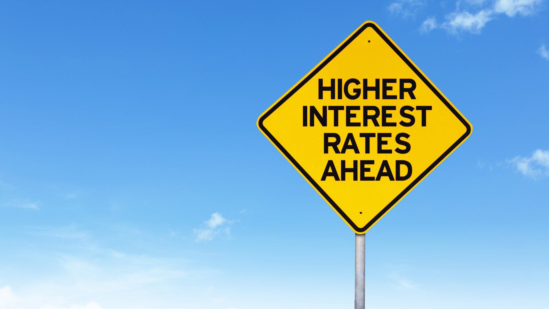 Higher interest rate road sign
