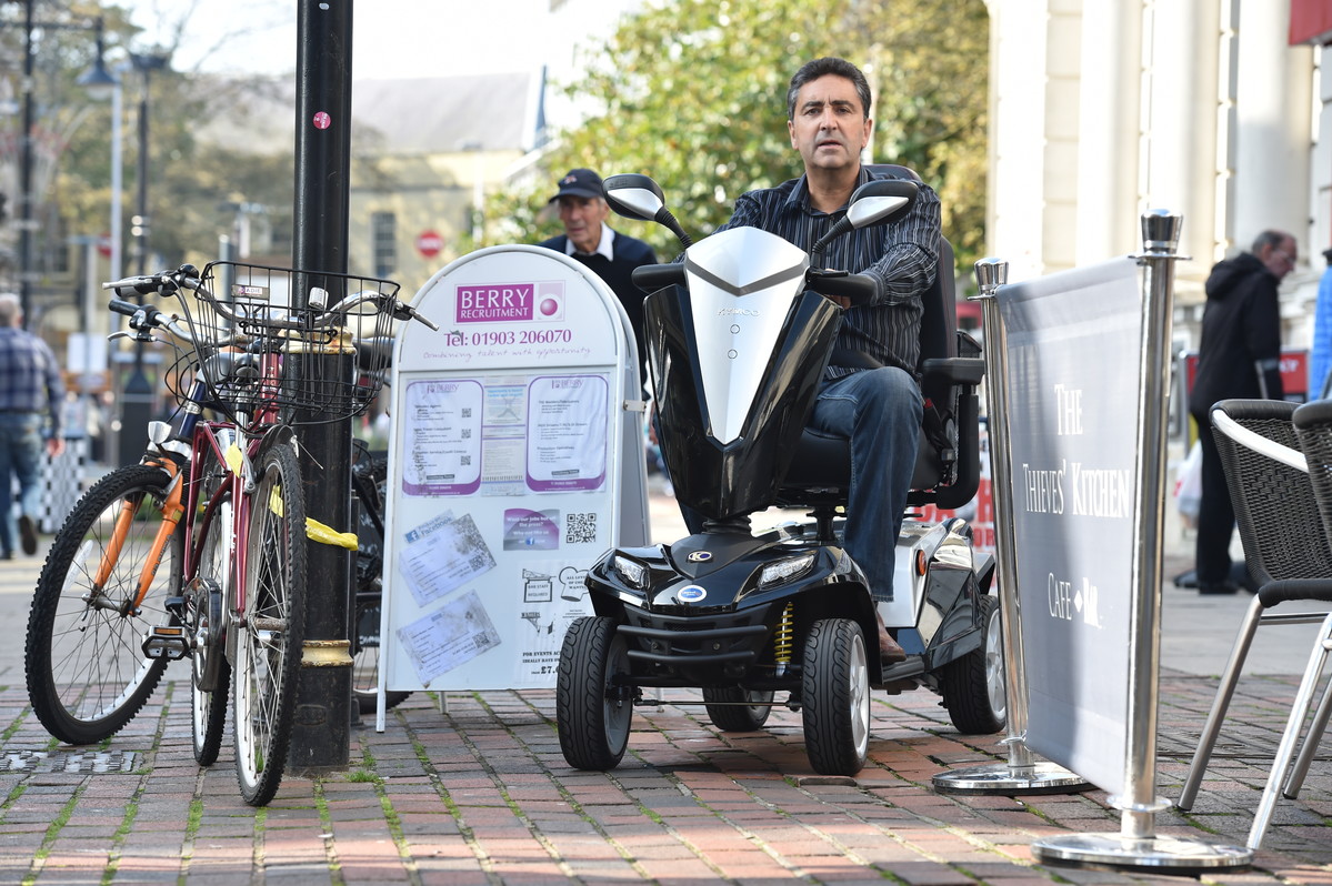 Motability Scheme customer on mobility scooter