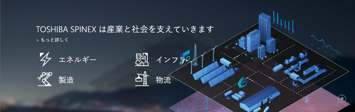 TOSHIBA SPINEXは、現在、エネルギー、製造、インフラ、物流を中心にサービスを提供