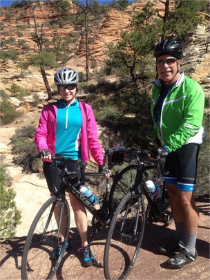 Grove and daughter Erica pause during their tour of Utah.