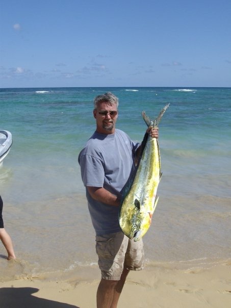 Godick landed this Mahi Mahi in the Dominican Republic. It was the main feature of a big dinner party.