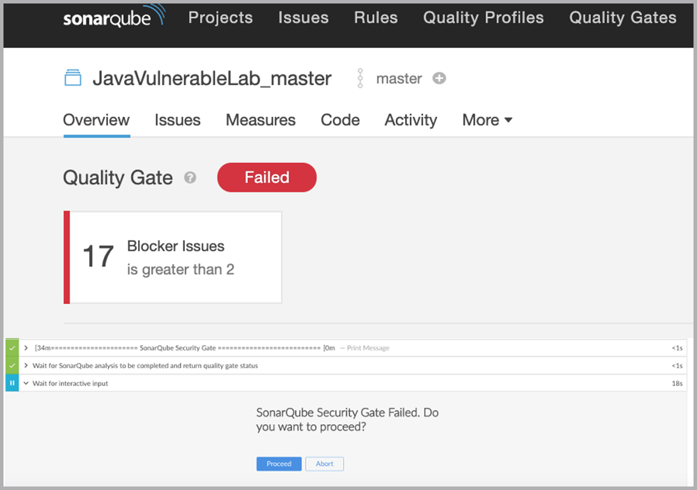 Intelligent Orchestration and SonarQube security gate | Synopsys