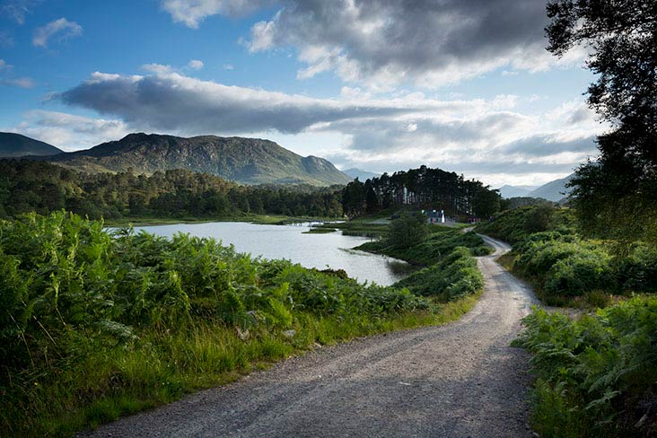 The beautiful view over Loch Afric in the Scottish Highlands