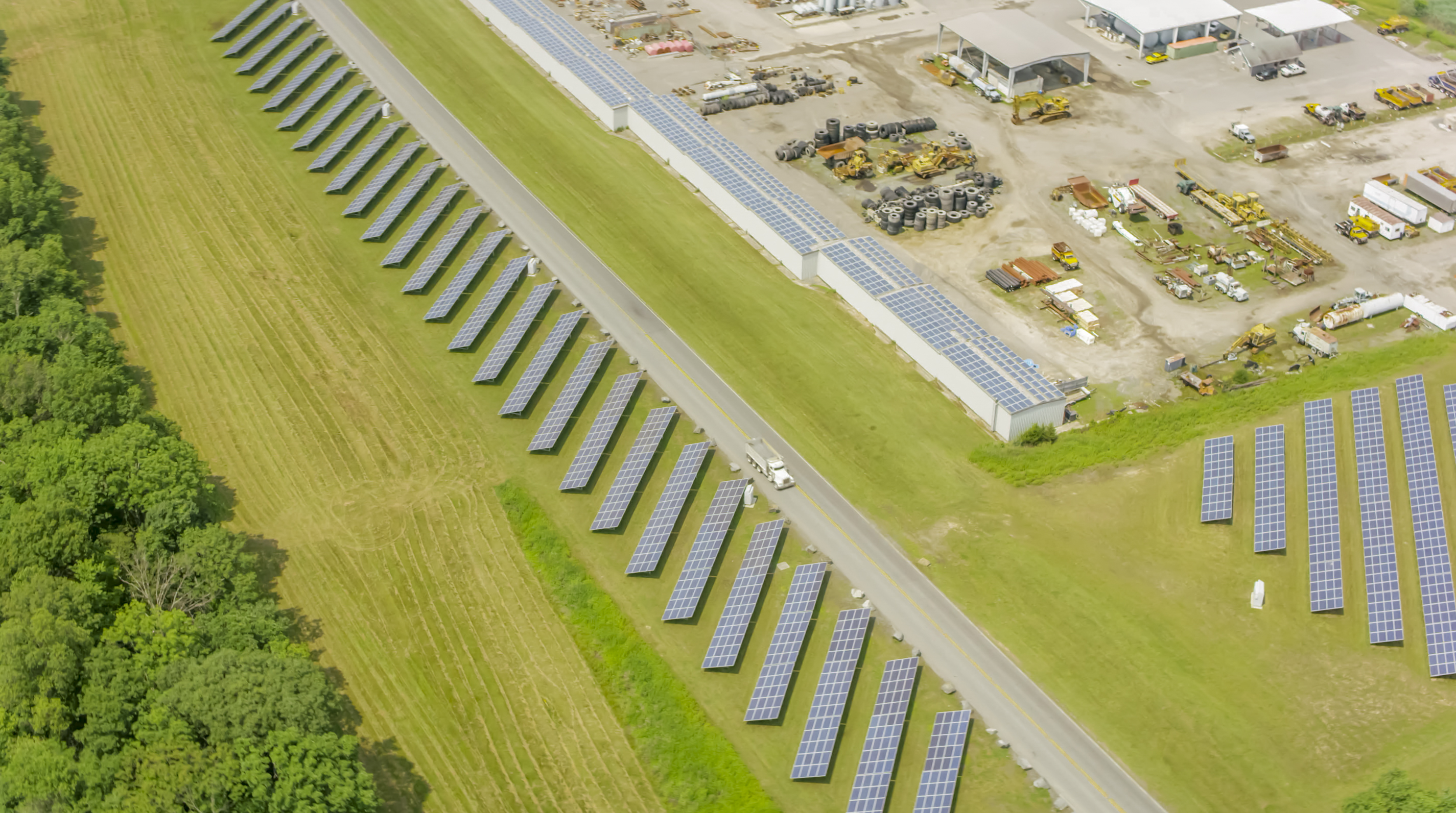 Above the photovoltaic system arrays