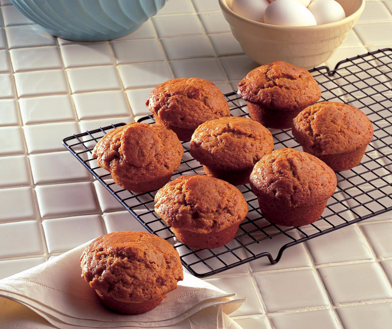 Muffins And Cast Iron Muffin Pan Stock Photo - Download Image Now