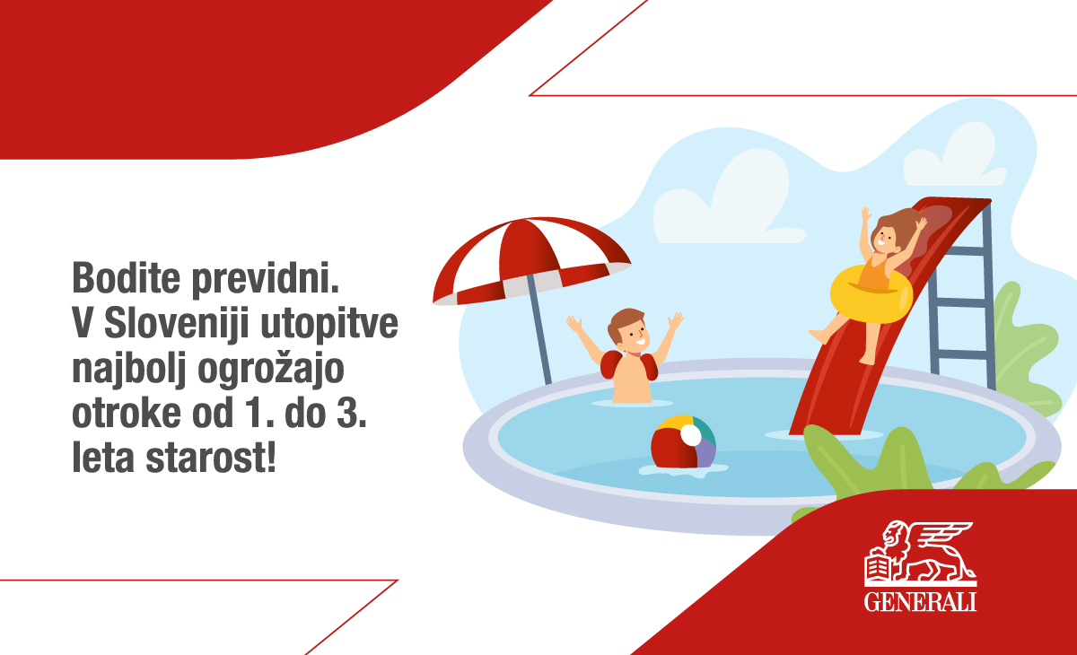 Infografika: Za plavalni tečaj se odločite tudi, ker v Sloveniji prav utopitve najbolj ogrožajo otroke od 1. do 3. leta starosti.