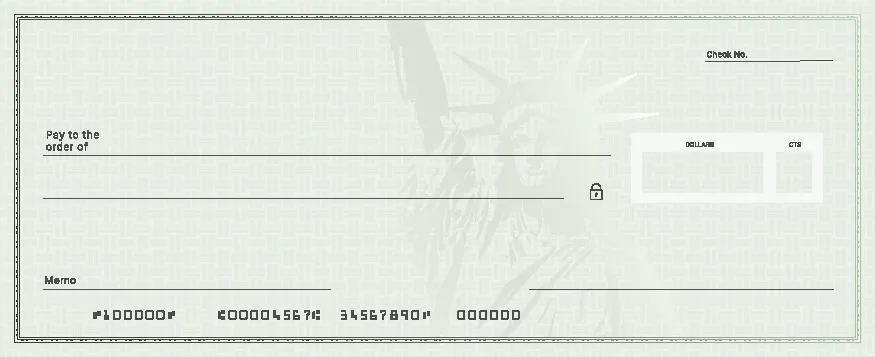 Mockup of Blank Check