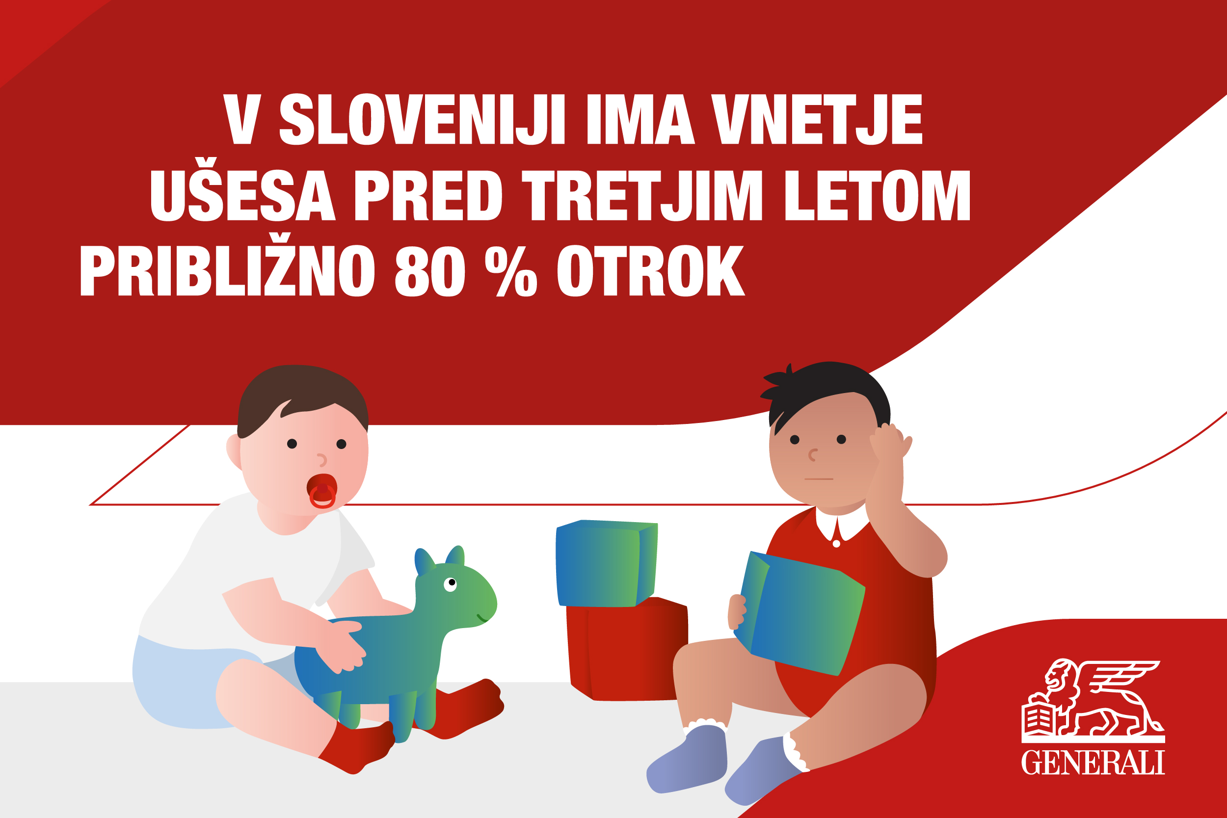 V Sloveniji ima vnetje ušesa pred tretjim letom približno 80 % otrok.