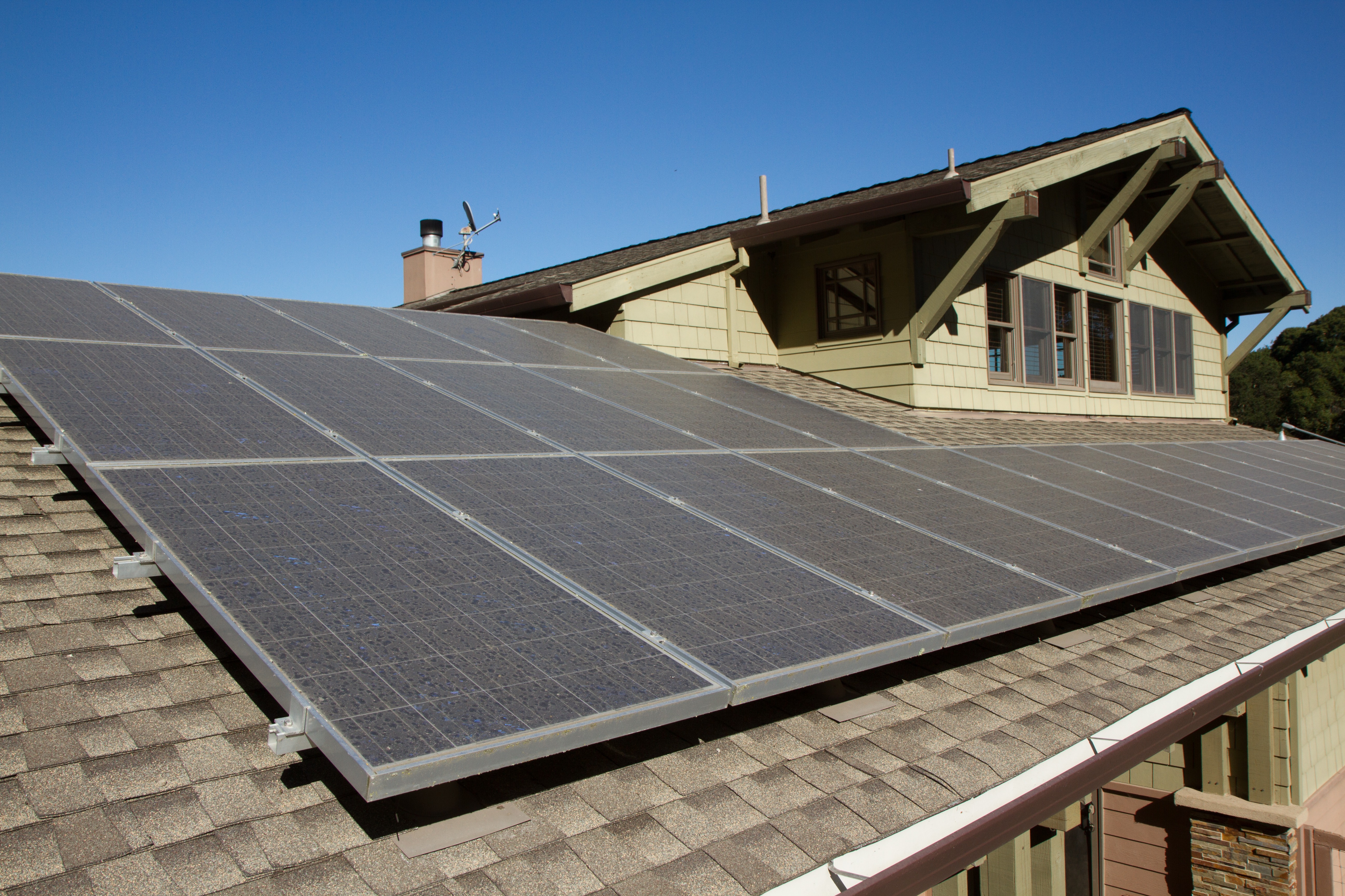 solar panels on roof of house