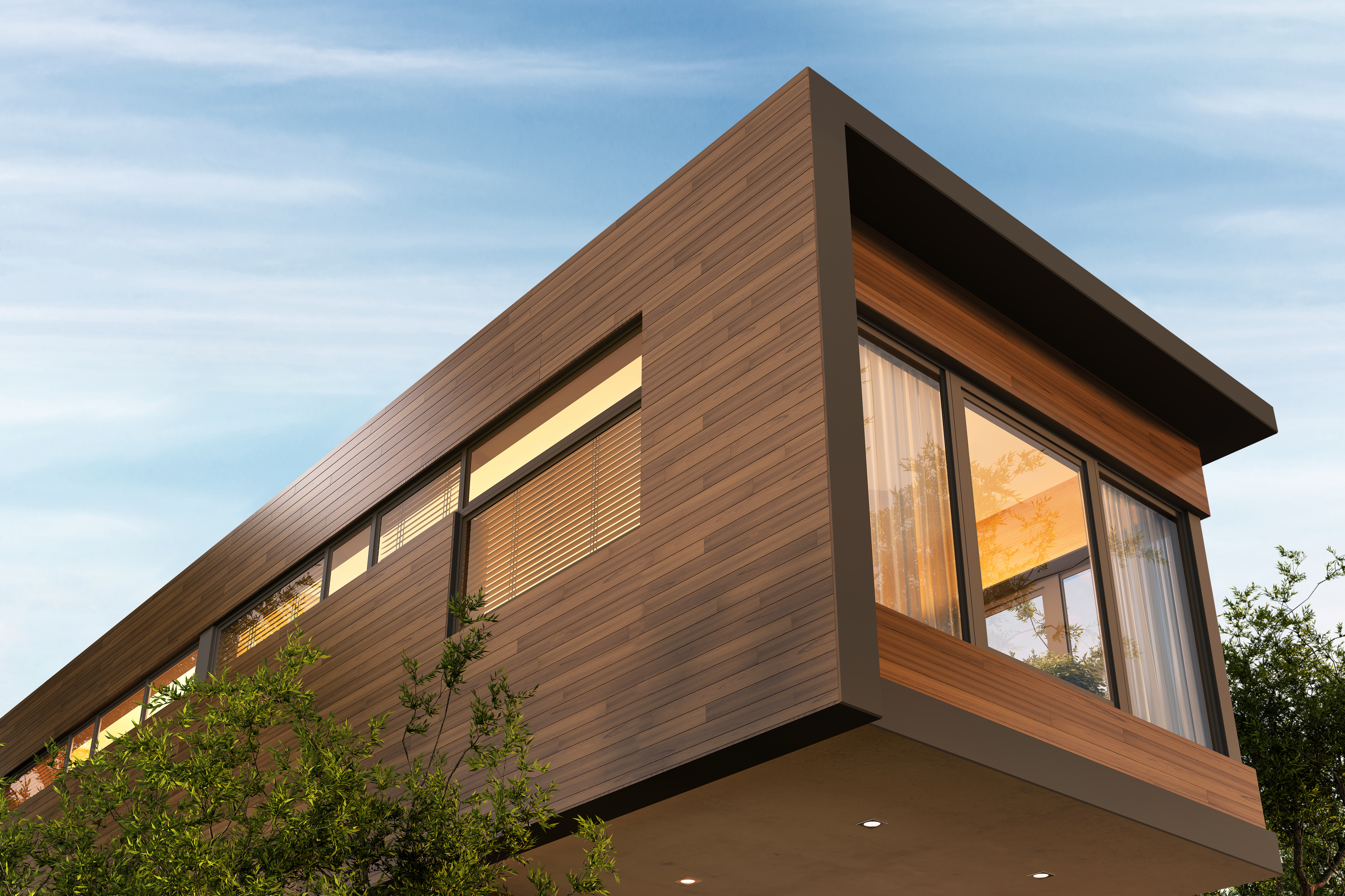 Beautiful modern house and beautiful sky