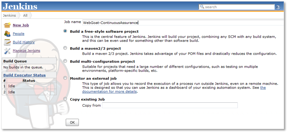 Jenkins new job for continuous assurance | Synopsys